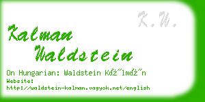 kalman waldstein business card